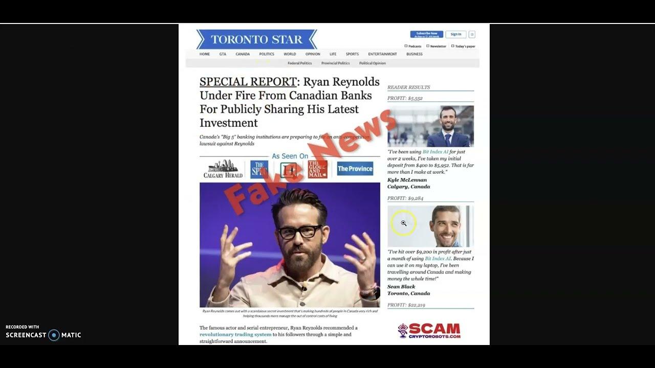 Bit Index AI Ryan Reynolds Fake News - Updated 2025