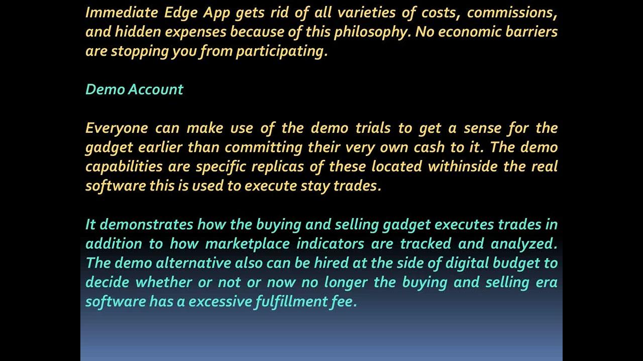 Immediate Edge App Features